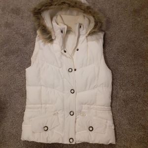 Fur hooded vest